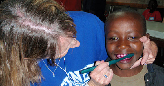 Kenya Children Learn Dental Hygiene from Mission Team