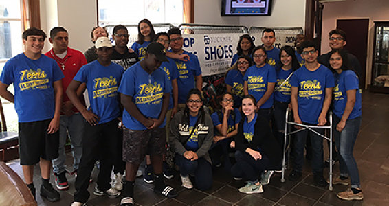 Buckner Family Hope Center students pitch in for shoe drive