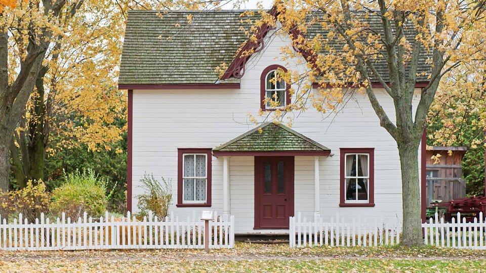a house with picket fence