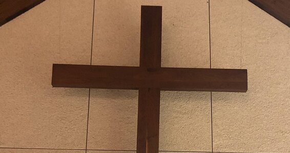 A giant wooden cross makes a lasting impression