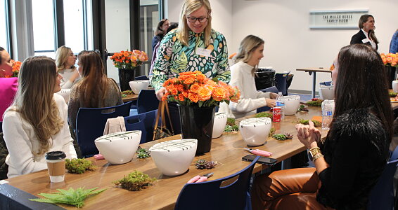 Comerica Bank hosts floral arrangement class at Buckner Family Hope Center™