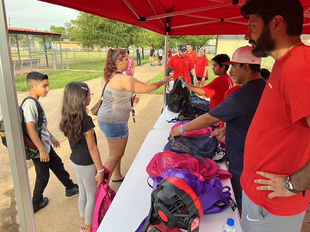backpacks provided for vulnerable families