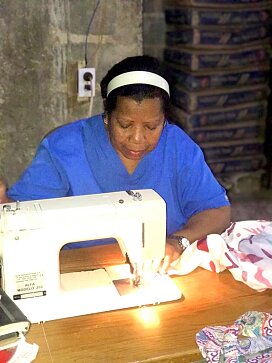 Women learning skills to provide for their family