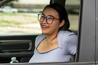 Woman impacted by storm