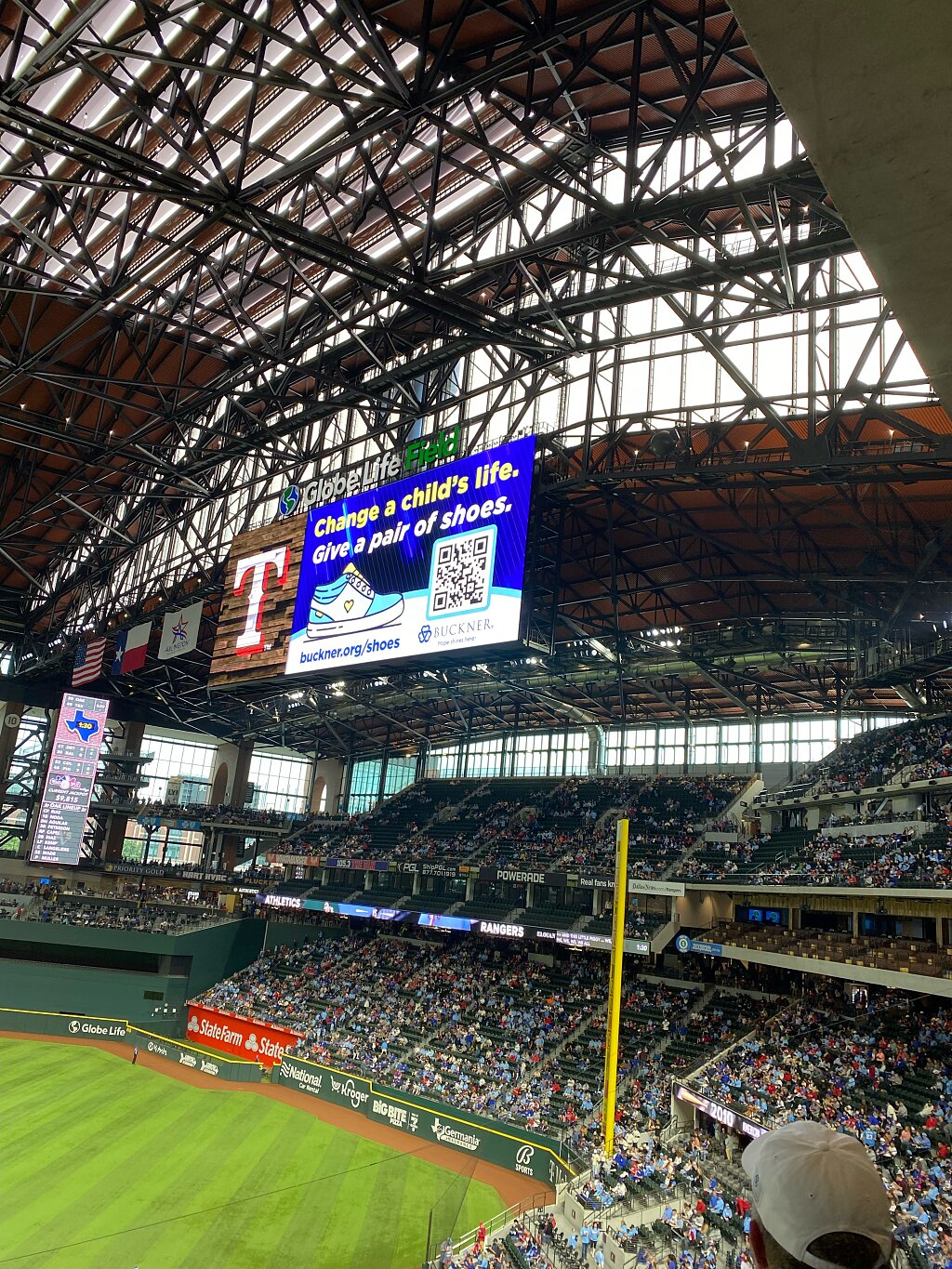 Buckner at the Texas Rangers game