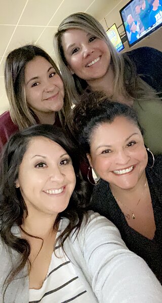 Lisa with birth sister and cousins