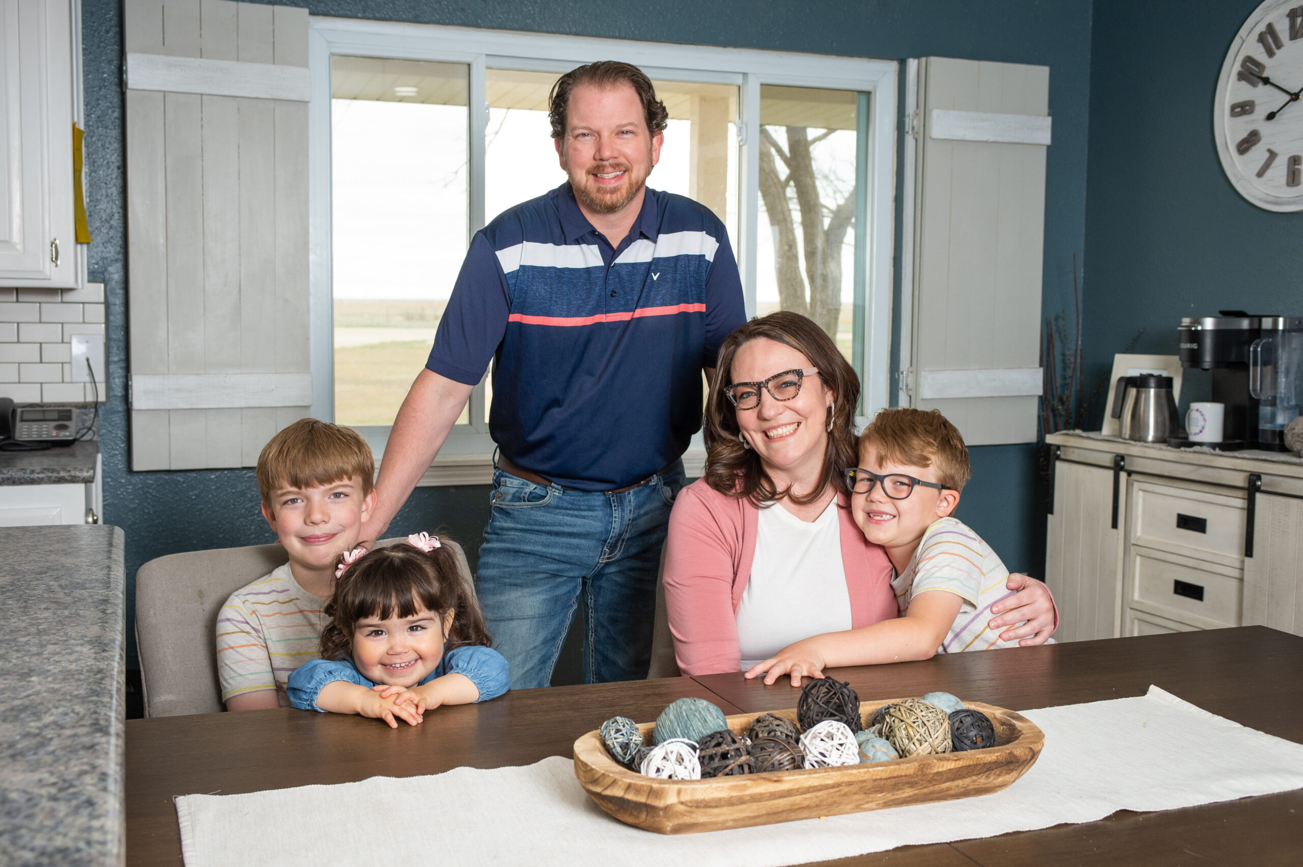 The Sappington family. Avan, Trinity, Jarrett, Amanda and Camden Sappington. [Shaie Williams for Buckner International]